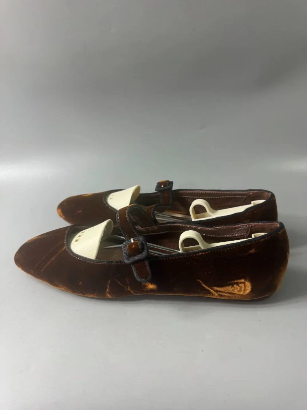 Loeffler Randall Dark Brown Velvet Ginger Mary Janes, Size 9 1/2
